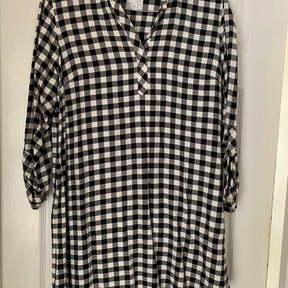 JJill black and white plaid dress.